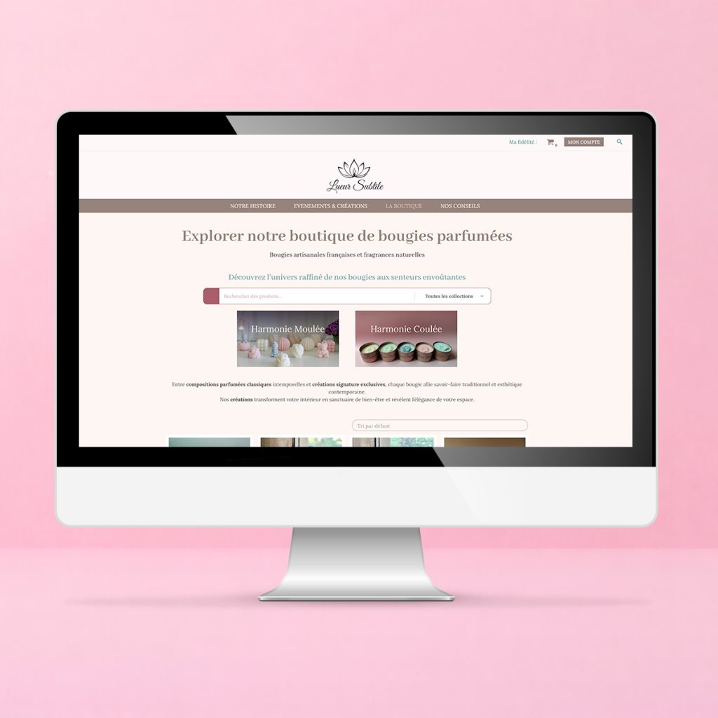 crea site web bougie boutique