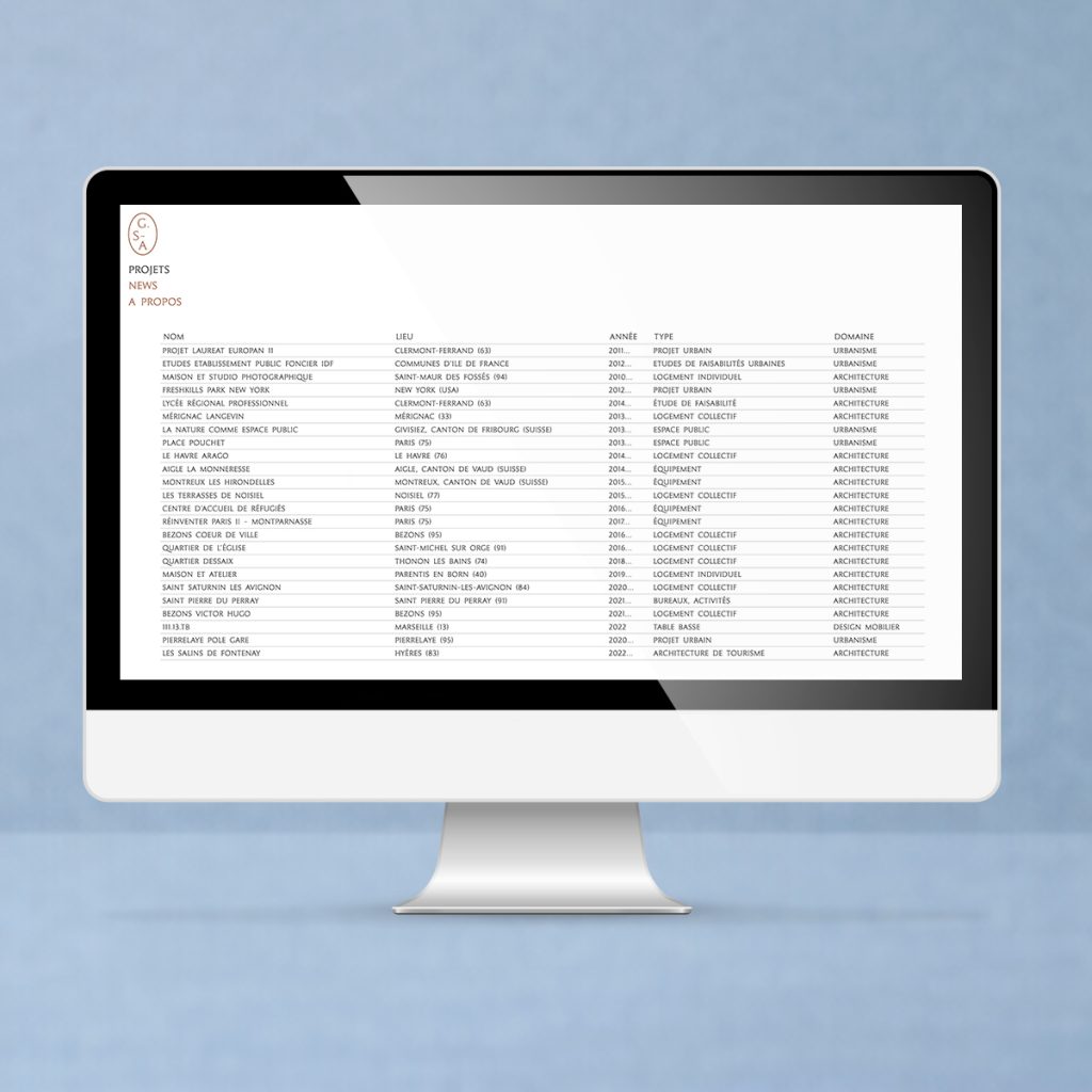 crea site web archi projet