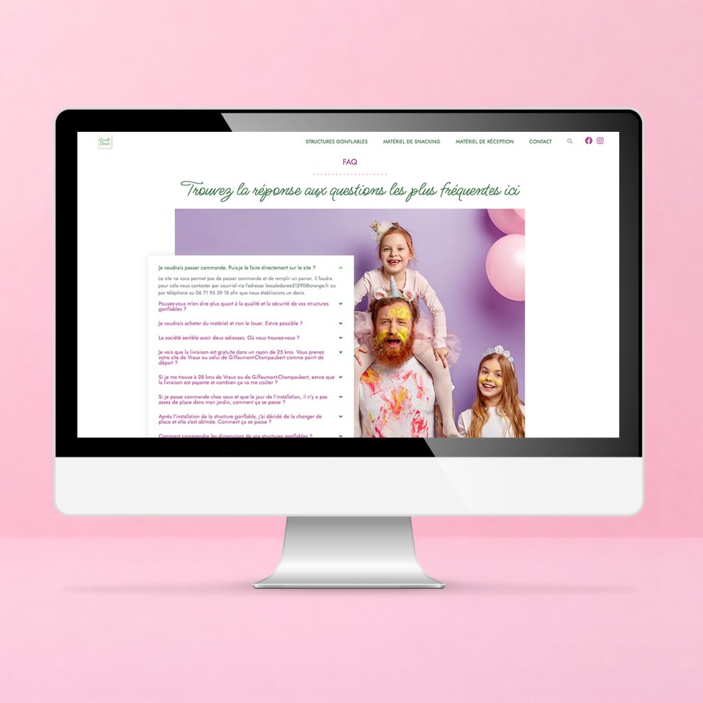 crea site web location faq