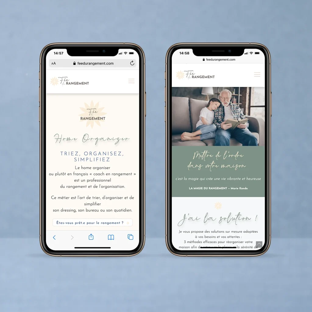 crea site web responsive home organiser