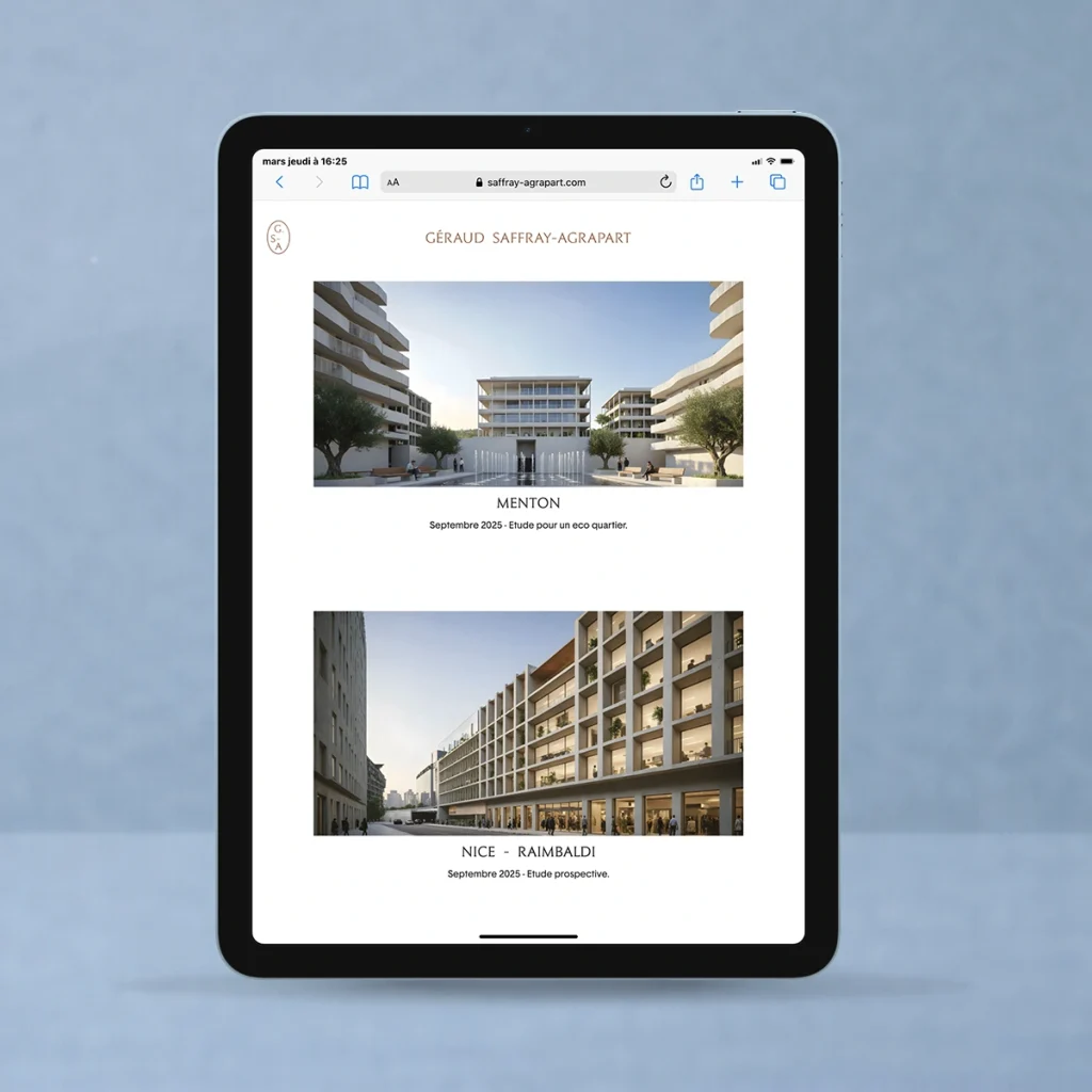 crea site web tablette responsive architecte news